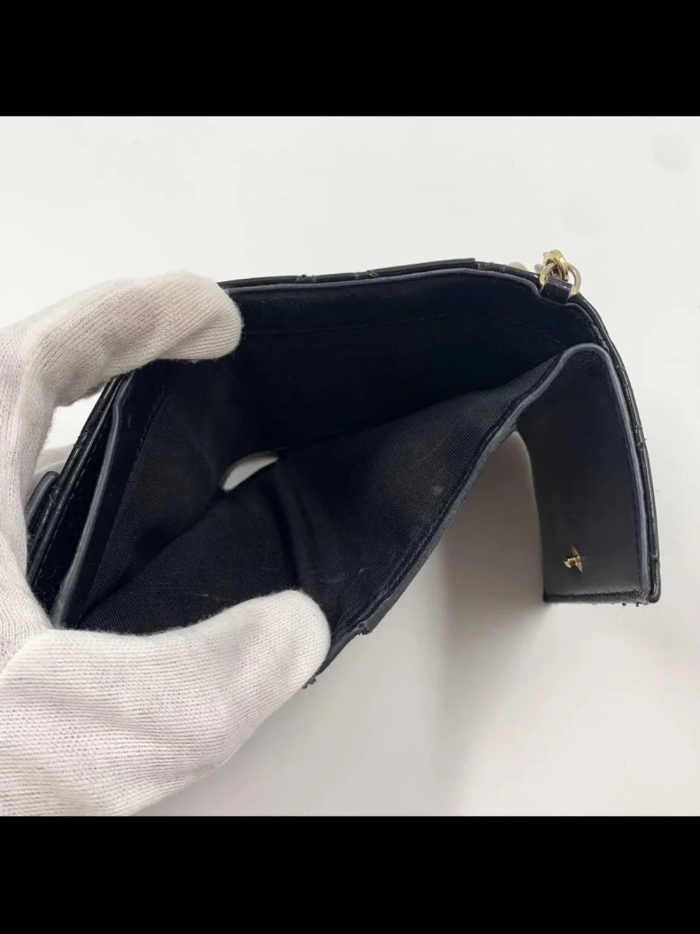 Dior Black Patent Quilted Leather Wallet